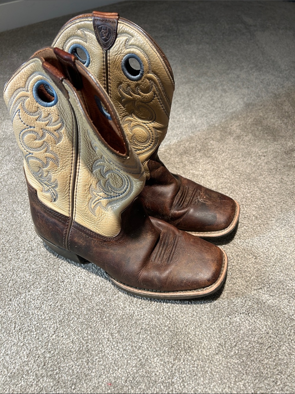 Ariat Kids Brown & Cream Western Pull-On Boots